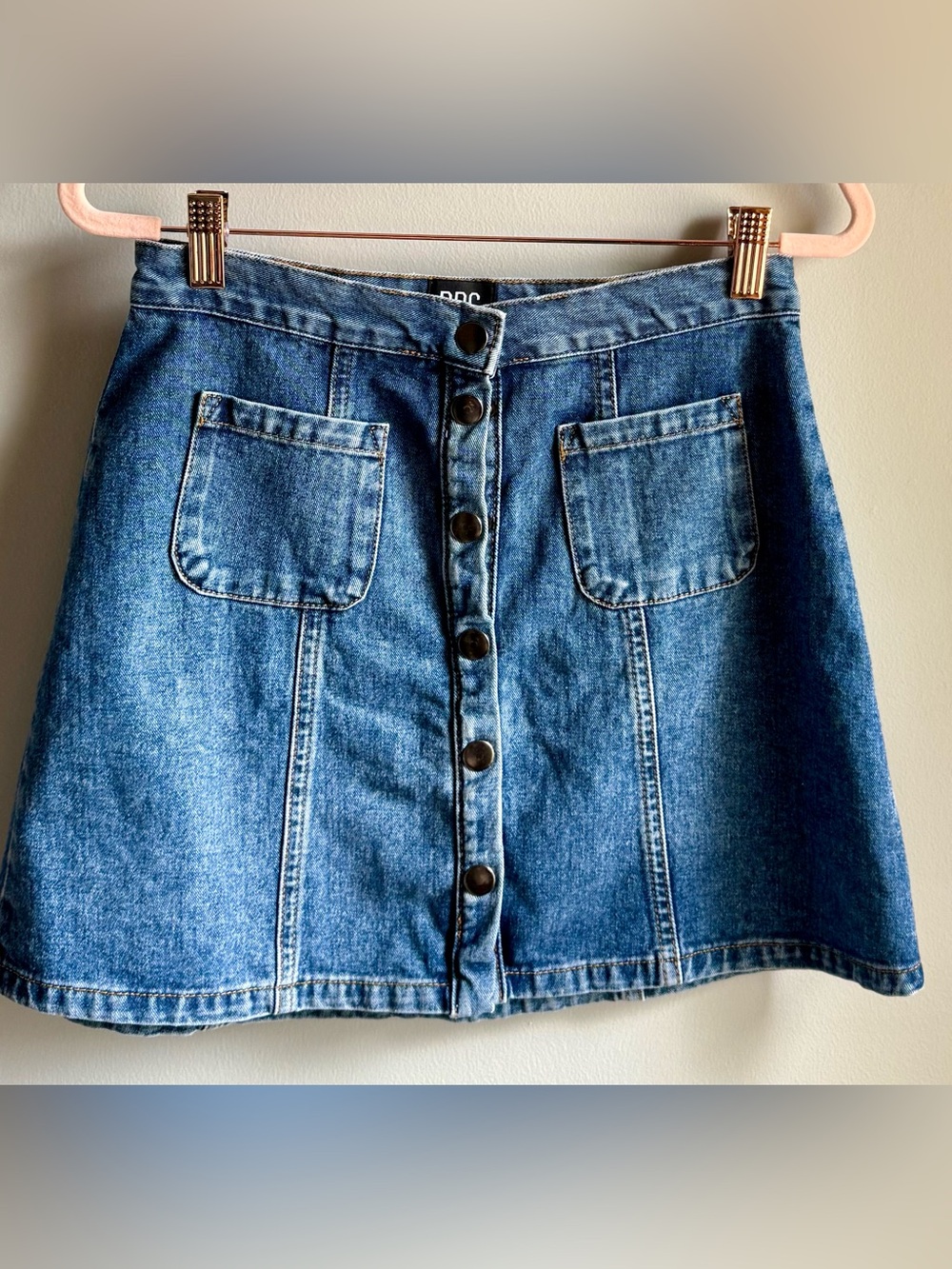 BDG Urban Outfitters Button Front Denim Mini Skirt Blue Small - 4th of July Wear